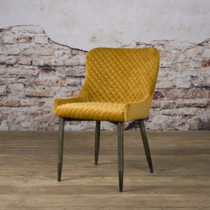 Eetkamerstoel Oledo fabric Bluvel 68 yellow Towerliving