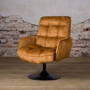 Fauteuil Draaibaar Coffeechair Thea Velvet Yellow