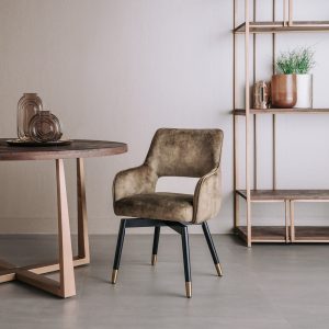 Armstoel Lenno Groen Velvet Draaiarmstoel