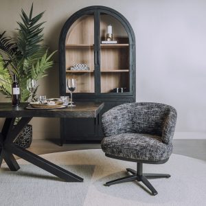 Armstoel Lounge Perca Ted Stof Bleu Grey Draaibaar