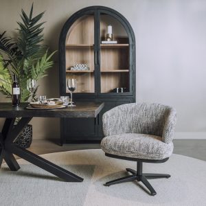 Armstoel Lounge Perca Ted Stof Off Grey Draaibaar