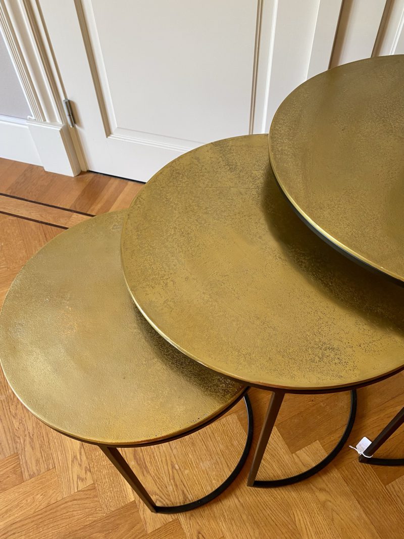 Bijzettafel set Amaro Rond Goud set van 3 - Afbeelding 4