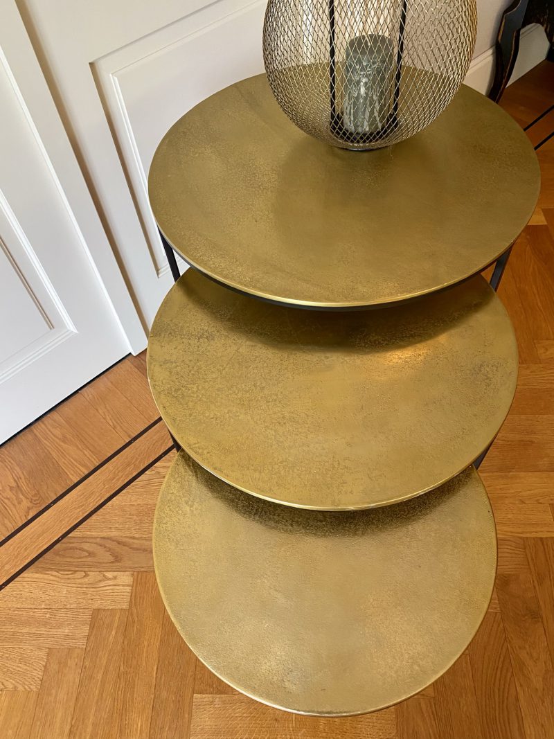Bijzettafel set Amaro Rond Goud set van 3 - Afbeelding 3