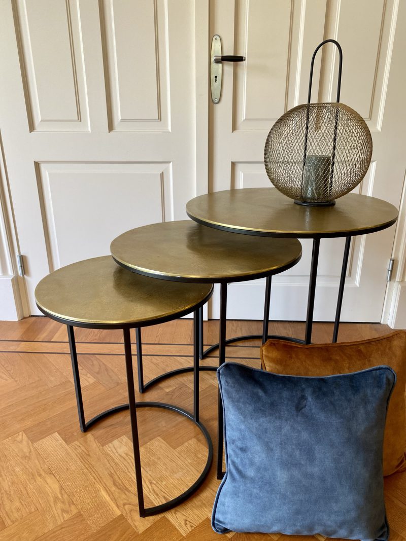 Bijzettafel set Amaro Rond Goud set van 3 - Afbeelding 2
