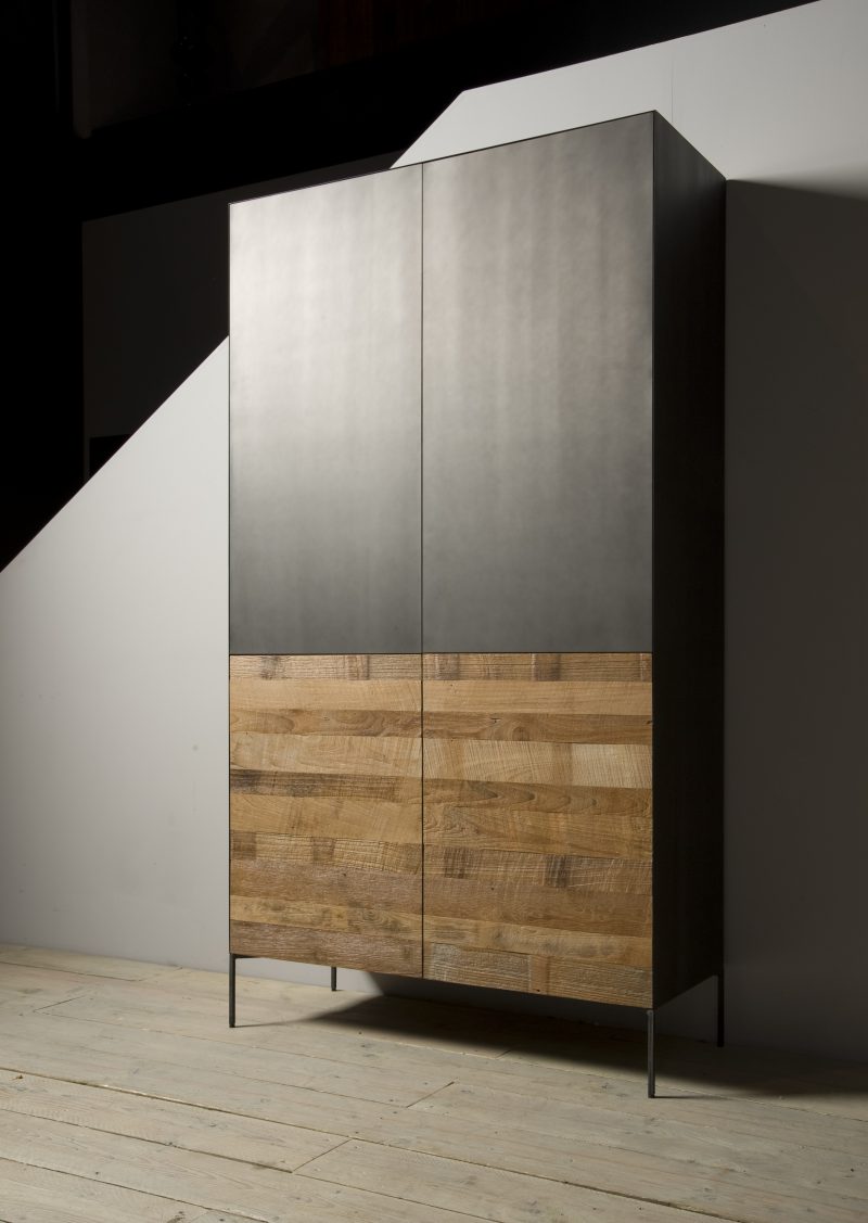 Cabinet Pandora Staal Teakhout 4 Deuren 111 cm Towerliving