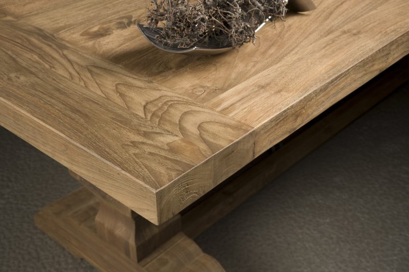 Kloostersalontafel Le Mans Natural Teakhout 135cm Towerliving