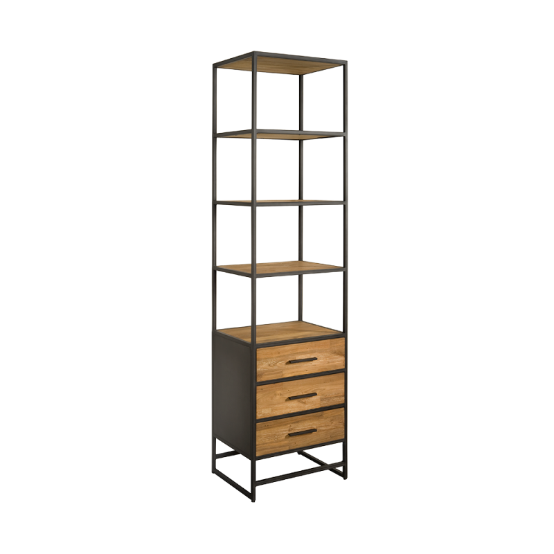 Boekenkast Felino Recycled Teakhout Met Stalen Frame 60cm - Afbeelding 3