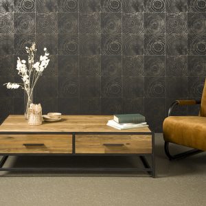 Coffee Table Felino Recycled Teakhout Met Stalen Frame 135cm