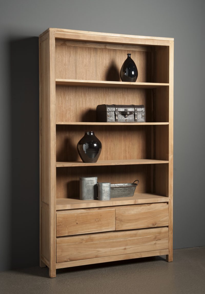 Boekenkast Corona Natural Teak 120cm Towerliving