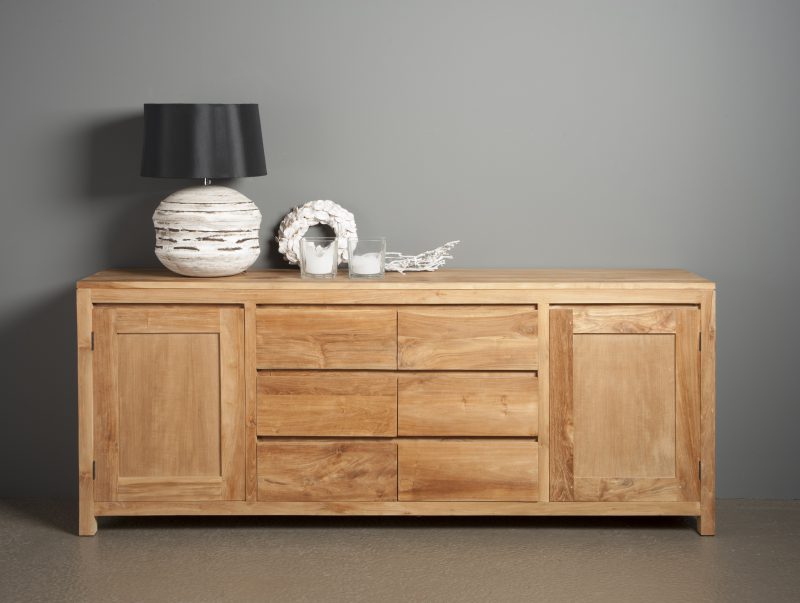 Dressoir Corona Natural Teak 220cm Towerliving