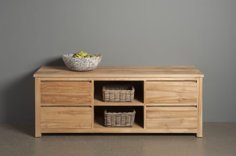 Tv Meubel Corona Natural Teak 160cm Towerliving