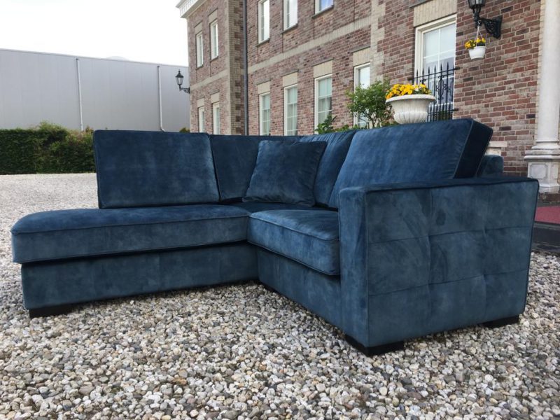 Bank Met Lounge Mammoet 1,5 Zits Velvet Aqua