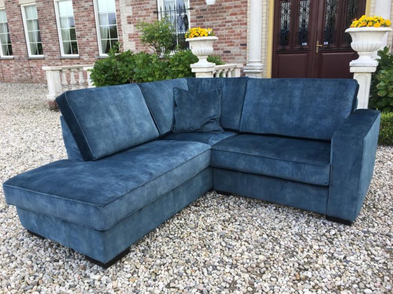 Bank Met Lounge Mammoet 1,5 Zits Velvet Aqua - Afbeelding 6