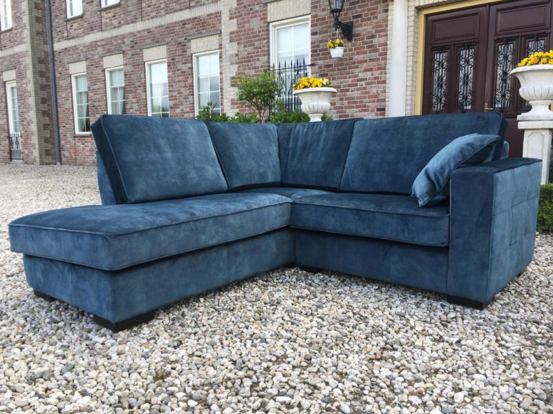 Bank Met Lounge Mammoet 1,5 Zits Velvet Aqua