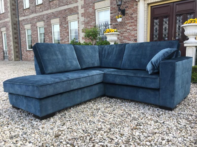 Bank Met Lounge Mammoet 1,5 Zits Velvet Aqua
