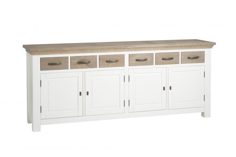 Dressoir Parma / Toscane Wit Met Eikenhout 220cm - Afbeelding 4