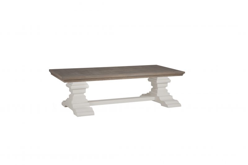 Kloostersalontafel Toscane Parma Wit Met Eikenhout 135cm - Afbeelding 3