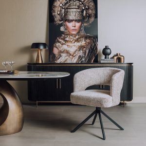 Armstoel Mura Haga Stof Beige Draaibaar