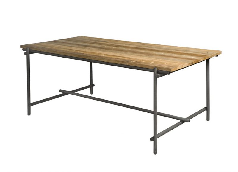 Diningtable Pesaro Antaciet Stalen Frame 220cm Towerliving