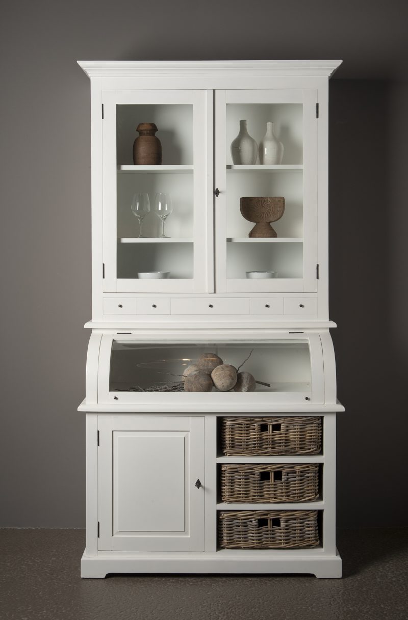 Cabinetkast Bristol Landelijk Wit met klep 113cm