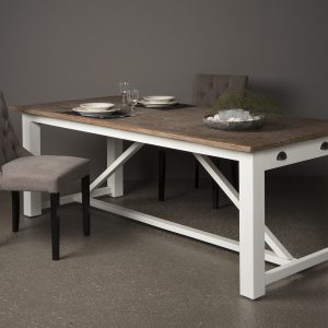 Eettafel Bristol Landelijk Wit 220cm