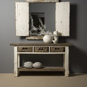 Sidetable Daan witte grijze Vintage-Look 150cm