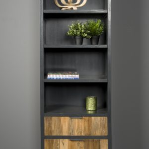 Boekenkast Pesaro Antaciet Stalen Frame 65cm Towerliving