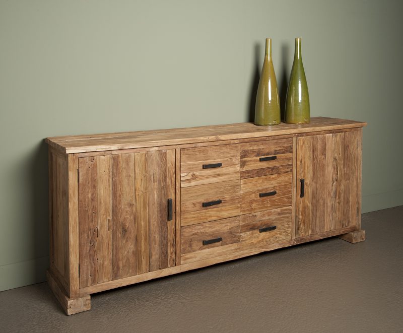 Dressoir Lorenzo Gerecycled Teakhout 220cm Towerliving