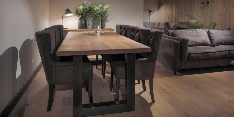 Eetkamertafel Rocco Zwart U Leg 160cm Urban Sofa