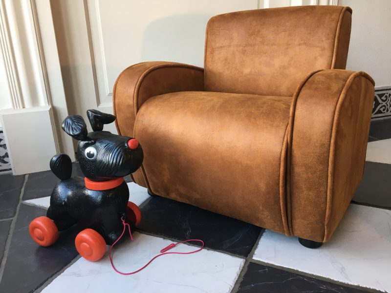 Kinderfauteuil Tekkie 1 zits Hufterproof Cognac